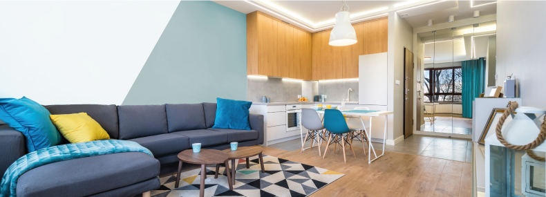 Cuarto nuevo con solo un color